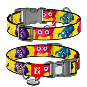 WAUDOG NYLON DOG COLLAR QR FURRY MONSTER