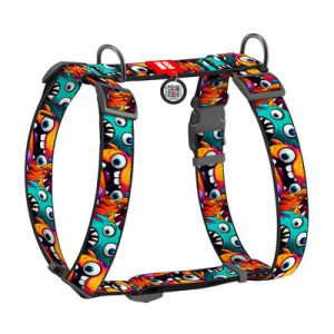 WAUDOG NYLON DOG H-HARNESS QR TOOTHED MONSTERS