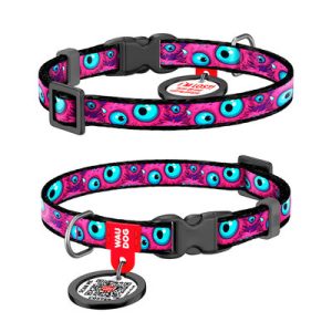 WAUDOG NYLON DOG COLLAR QR MONSTER EYE