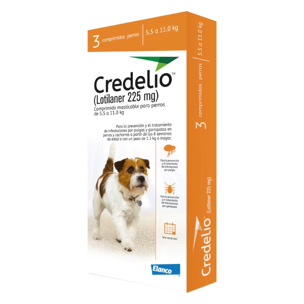 CREDELIO TABLETA ANARANJADA 5.5 - 11- KG / 225 MG