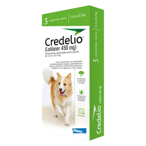 CREDELIO TABLETA VERDE 11 - 22 KG / 450 MG